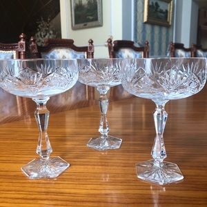 Czech Bohemia Crystal Champagne Glasses